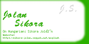 jolan sikora business card